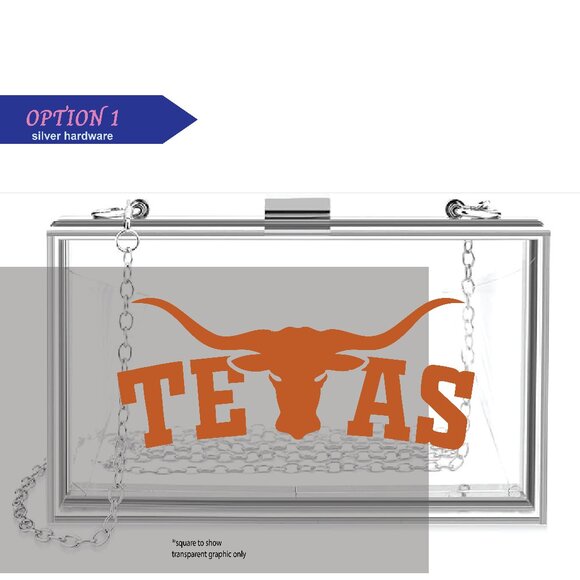 Texas Longhorns clear acrylic clutch - Picture 1 of 2
